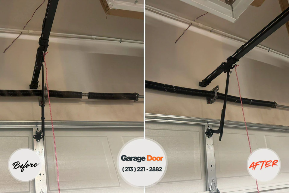 Before and after: garage door repair Conneaut Lakeshore, PA